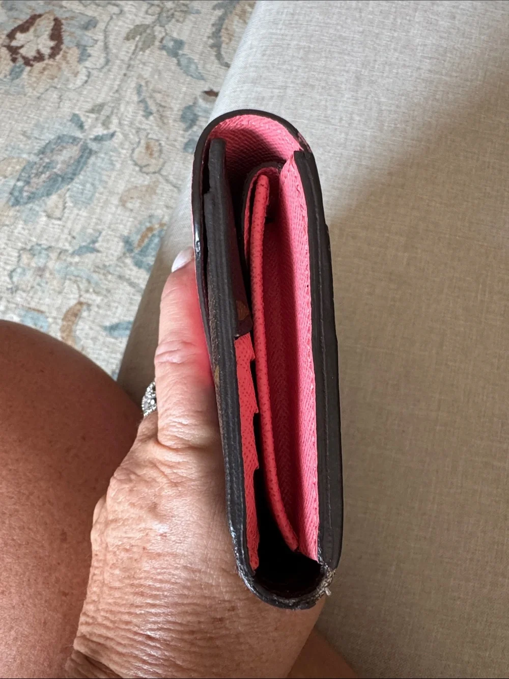 Louis Vuitton Monogram Wallet with Pink Flap